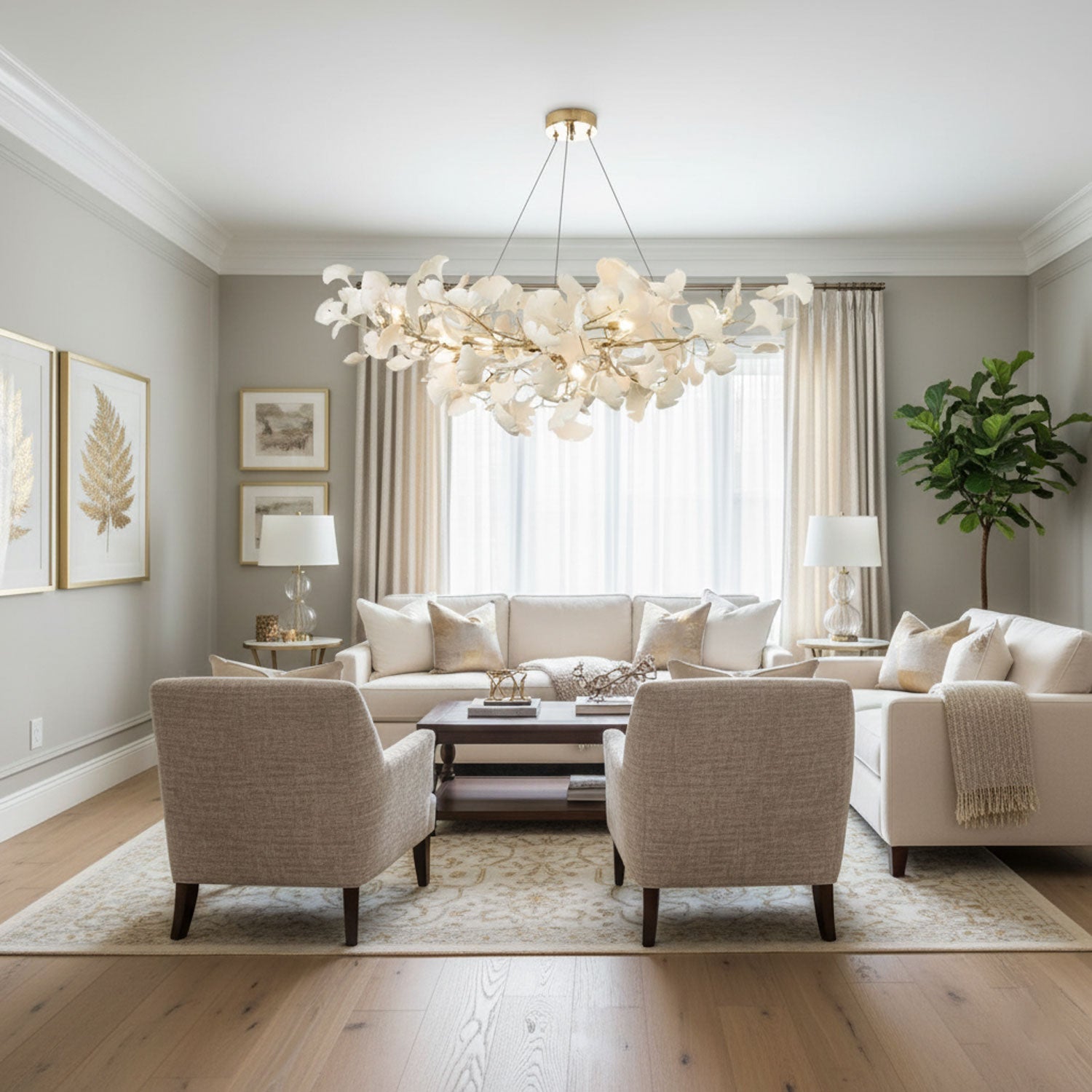 Chandelier Light | Gingko Leaf Design