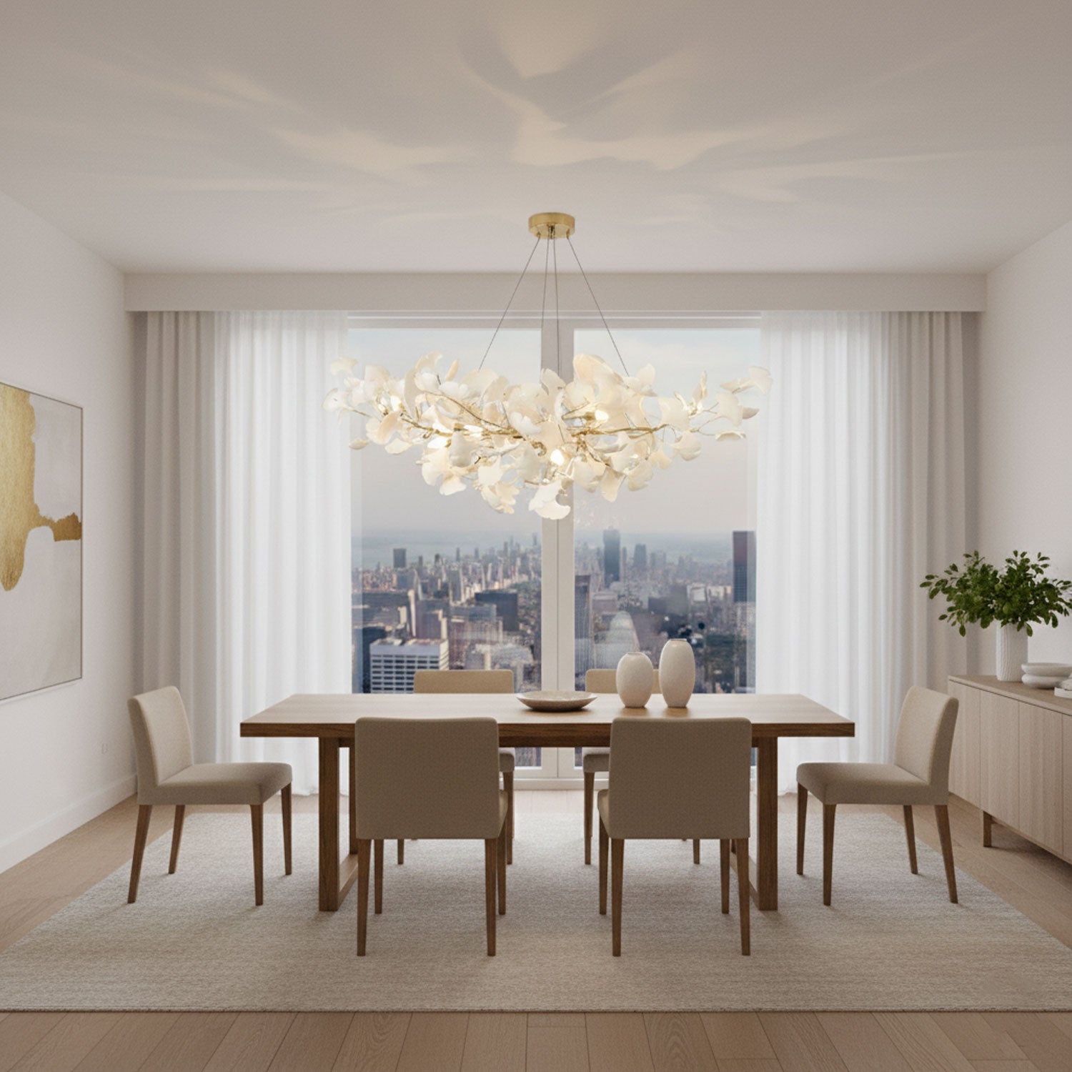 Chandelier Light | Gingko Leaf Design