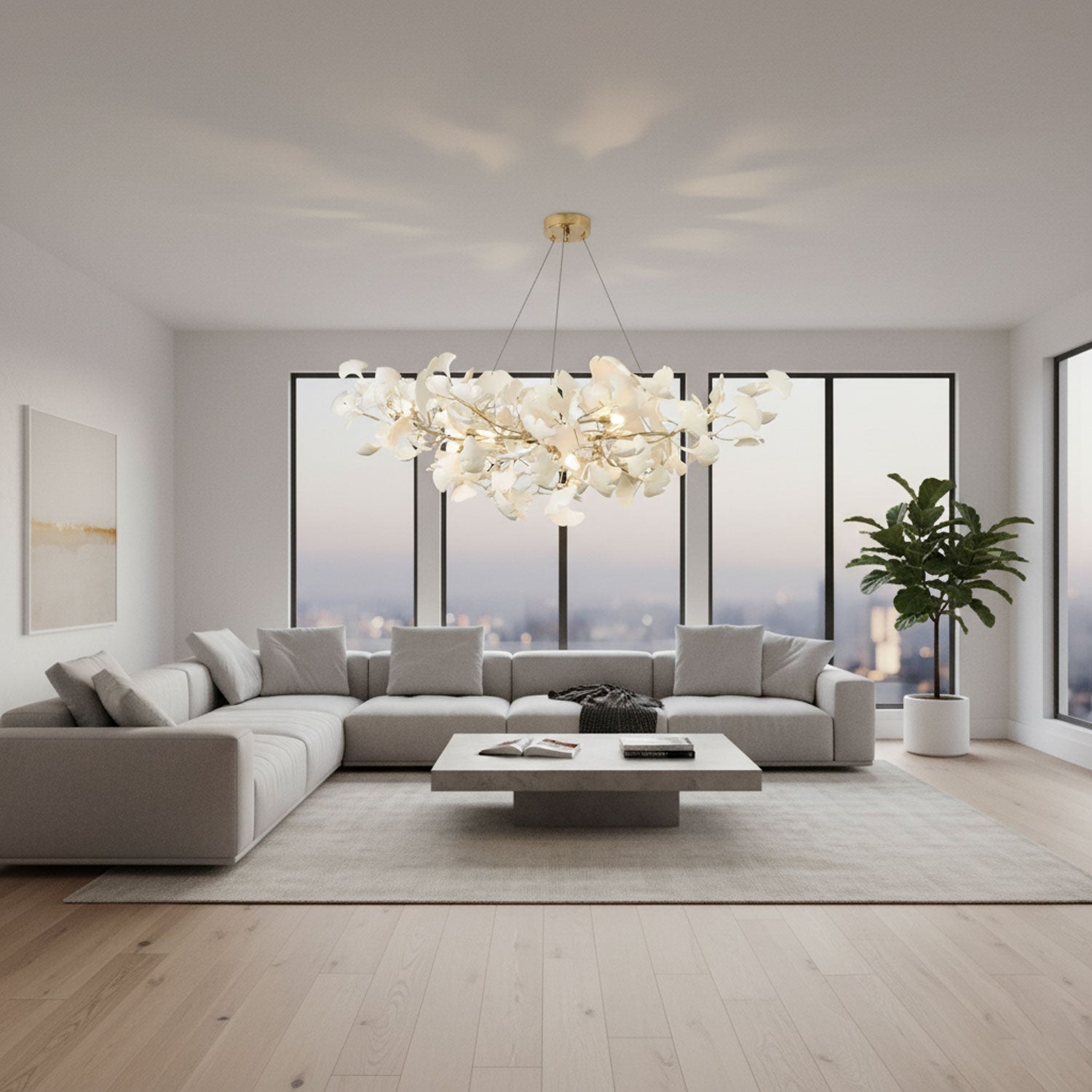 Chandelier Light | Gingko Leaf Design