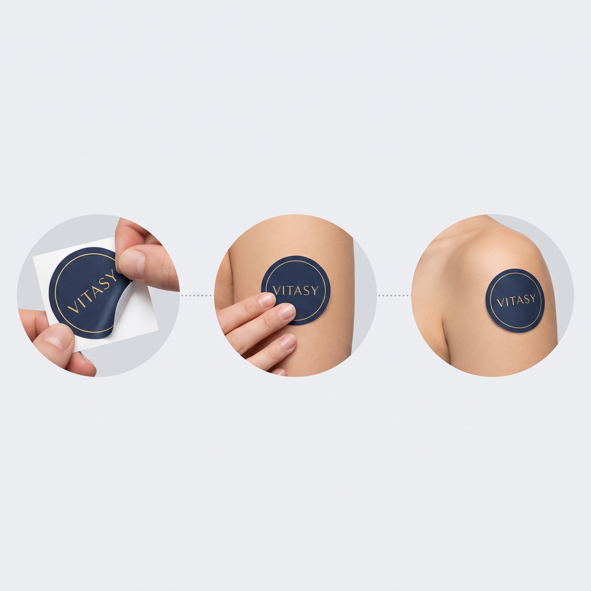 How to use Vitasy patches: peel, apply, wear