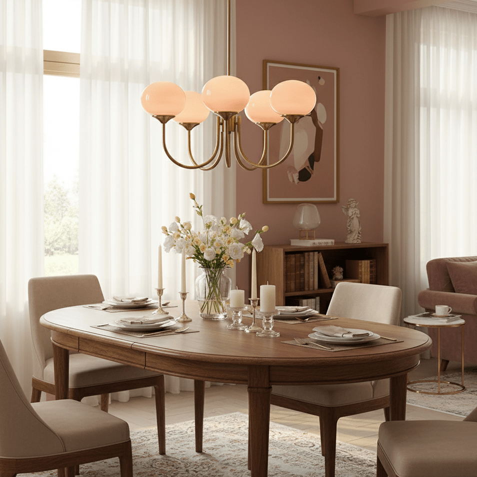 Chandelier Light | Curved Globe Design