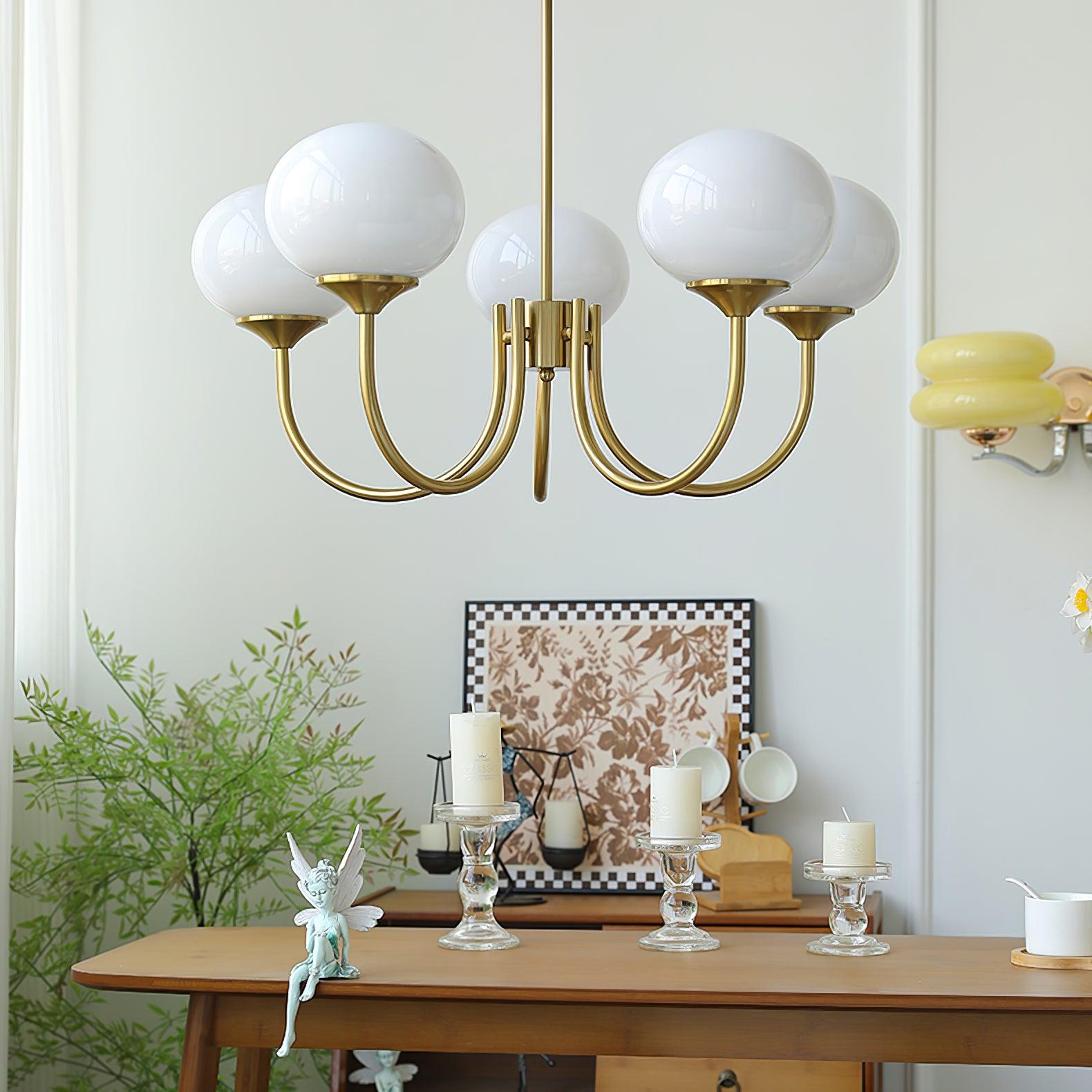Chandelier Light | Curved Globe Design