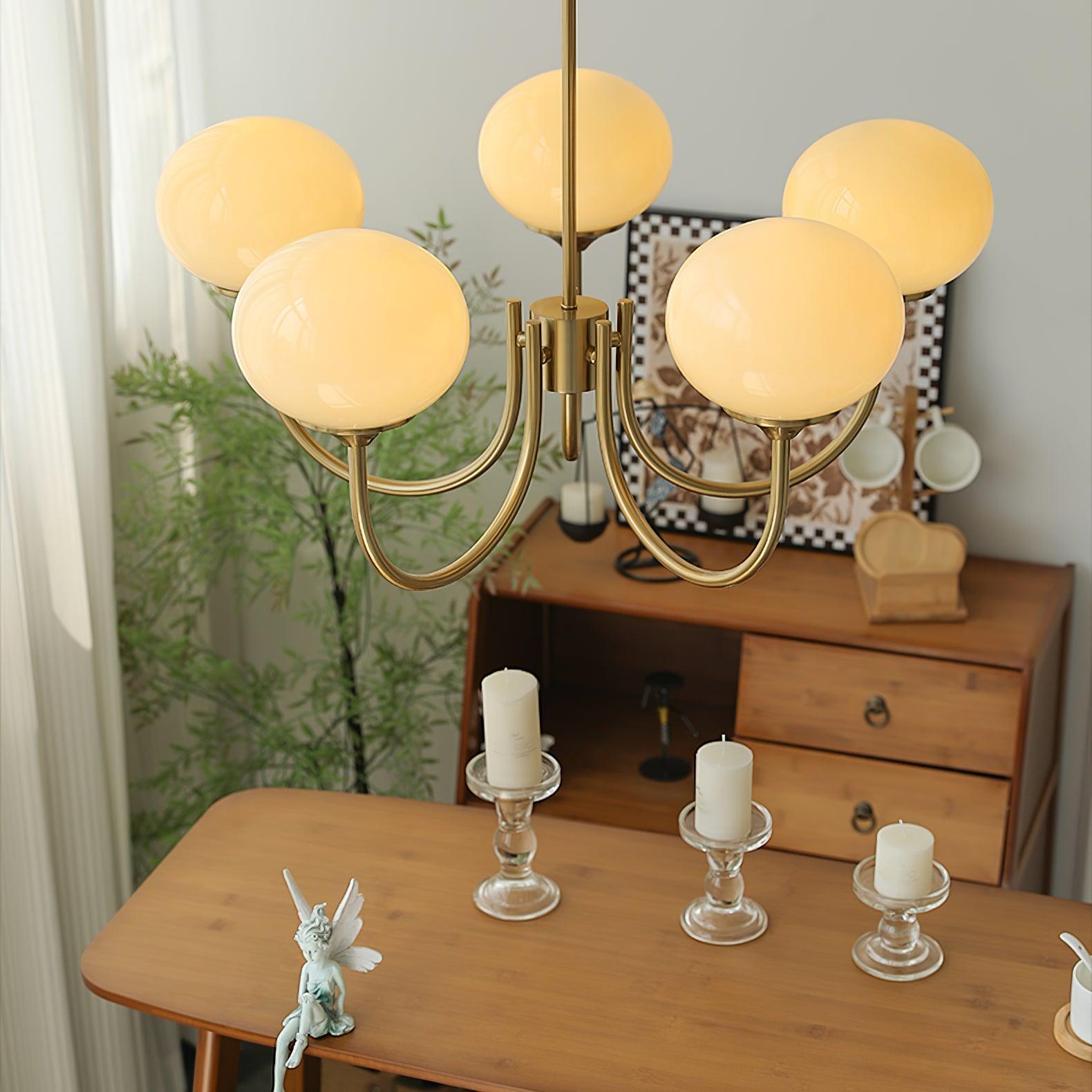 Chandelier Light | Curved Globe Design