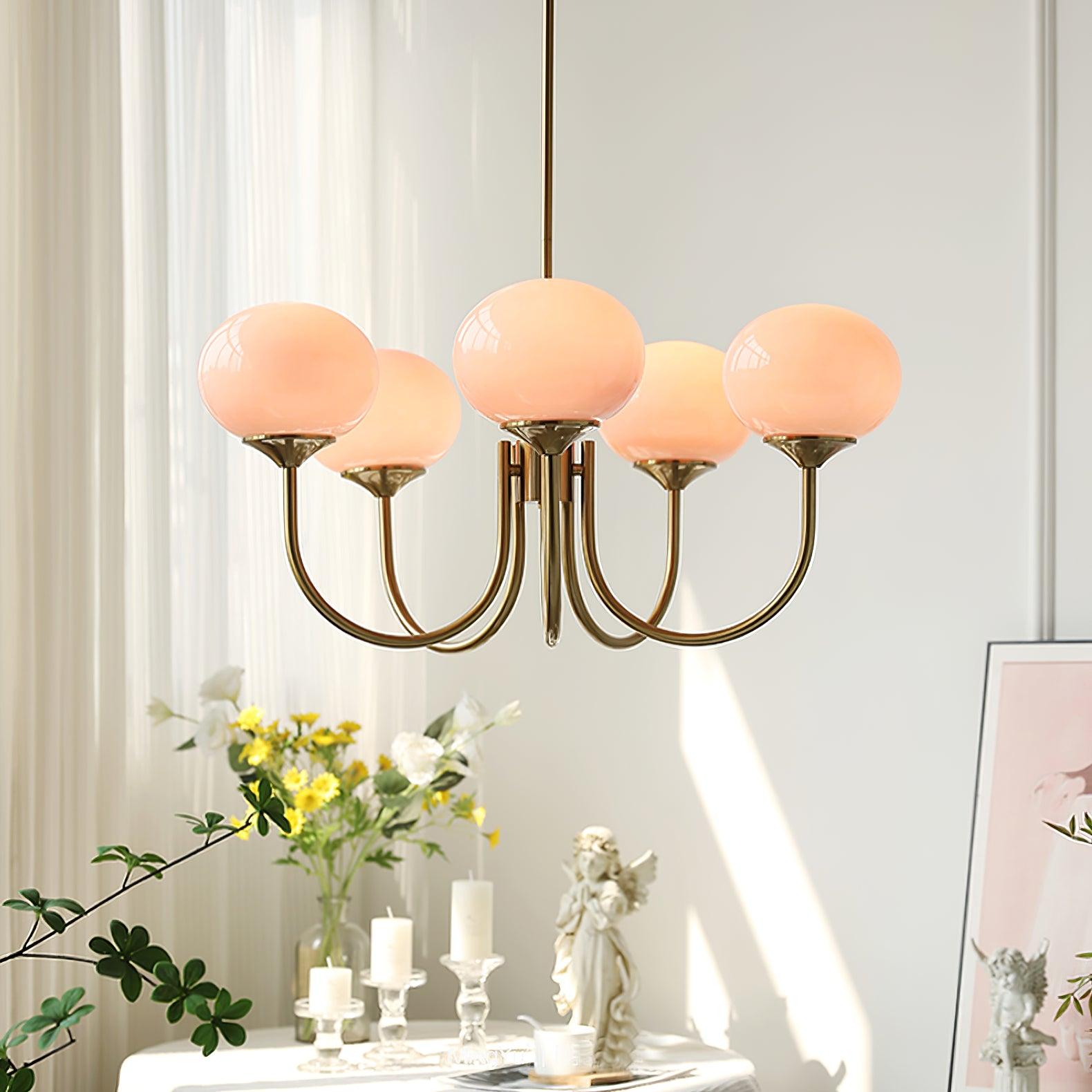 Chandelier Light | Curved Globe Design