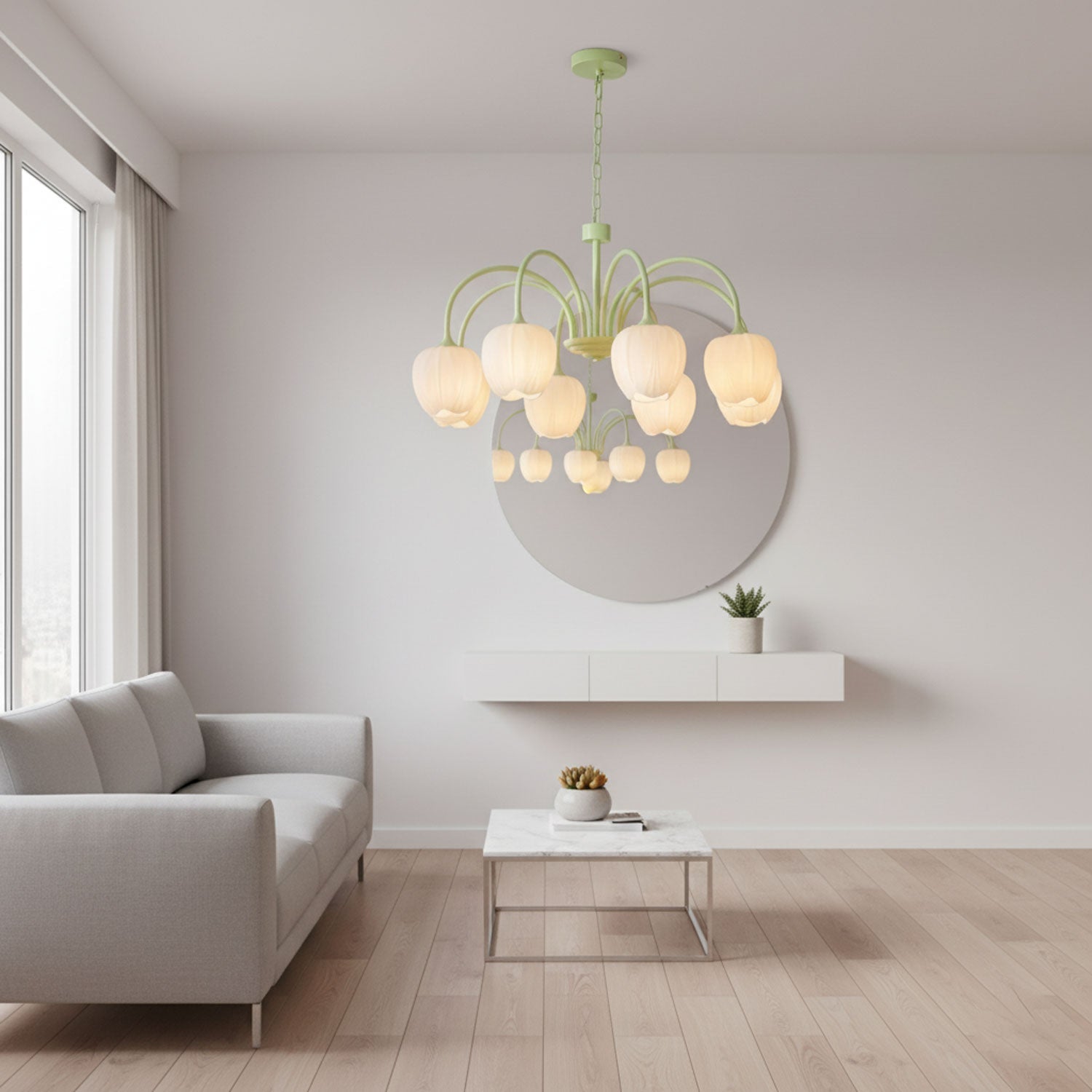 Chandelier Light | Tulip Globe Design