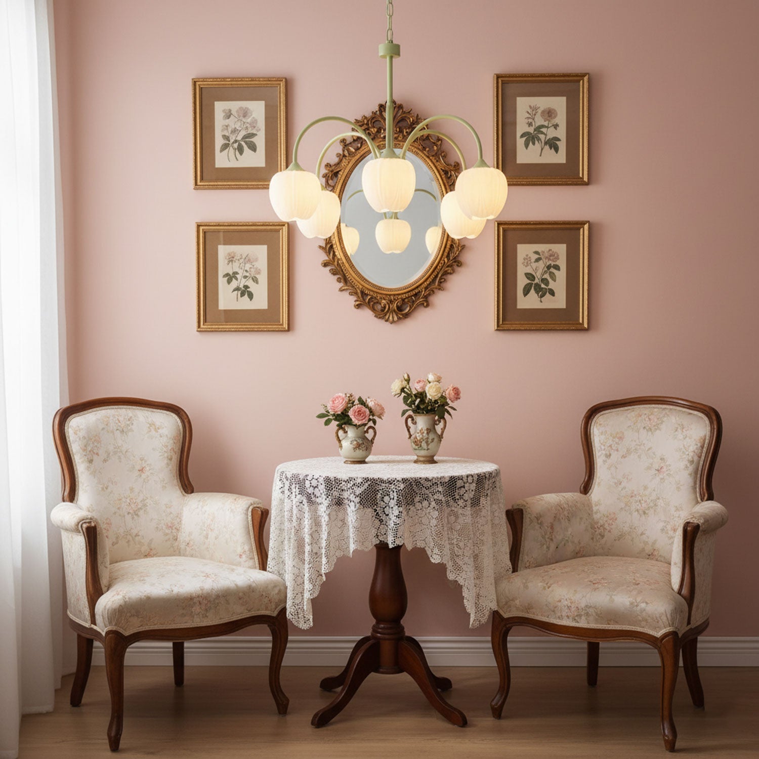 Chandelier Light | Tulip Globe Design