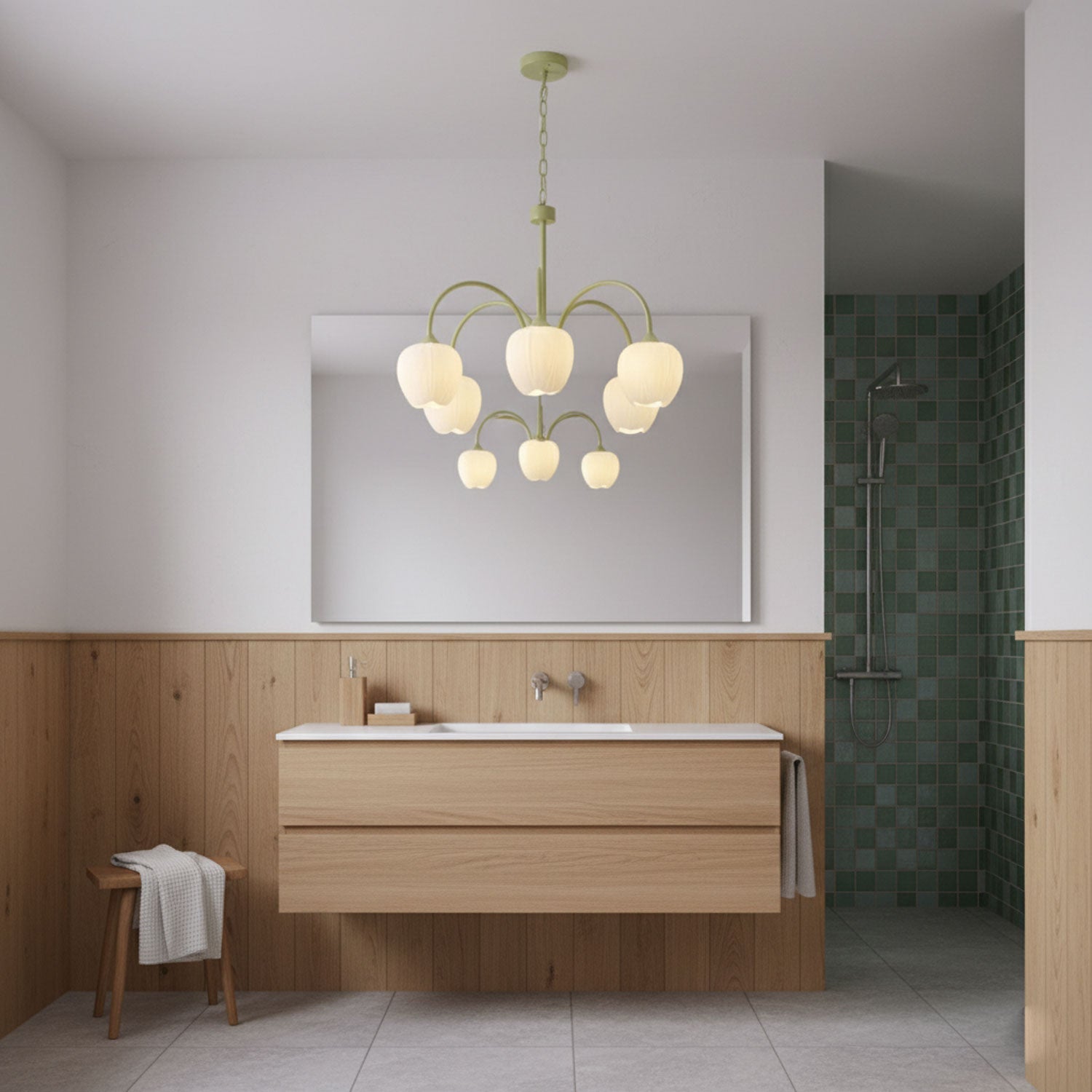 Chandelier Light | Tulip Globe Design