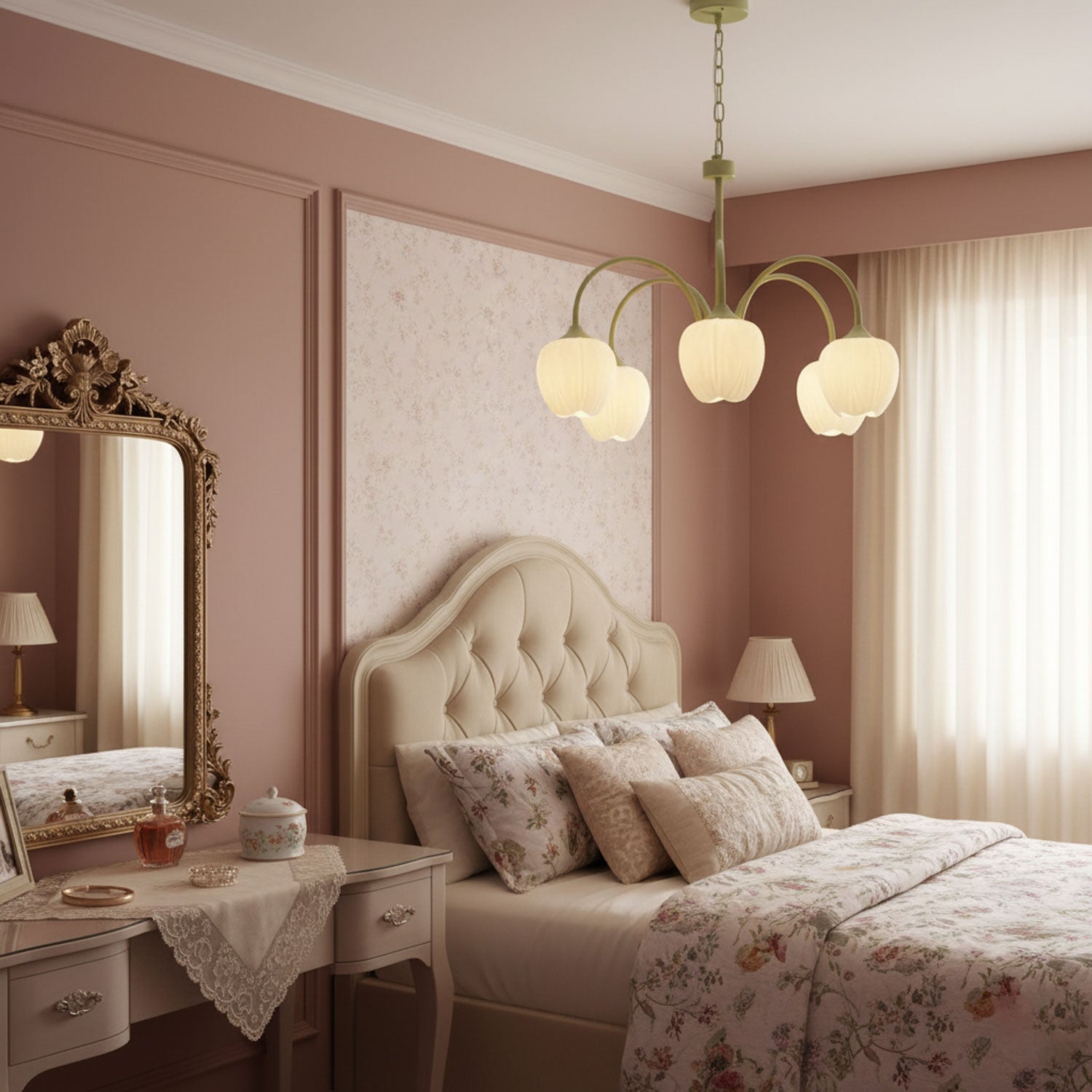 Chandelier Light | Tulip Globe Design