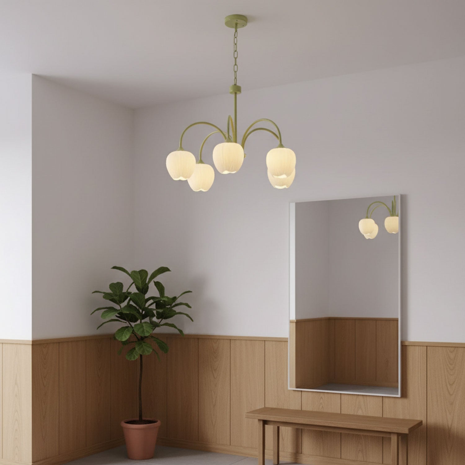 Chandelier Light | Tulip Globe Design