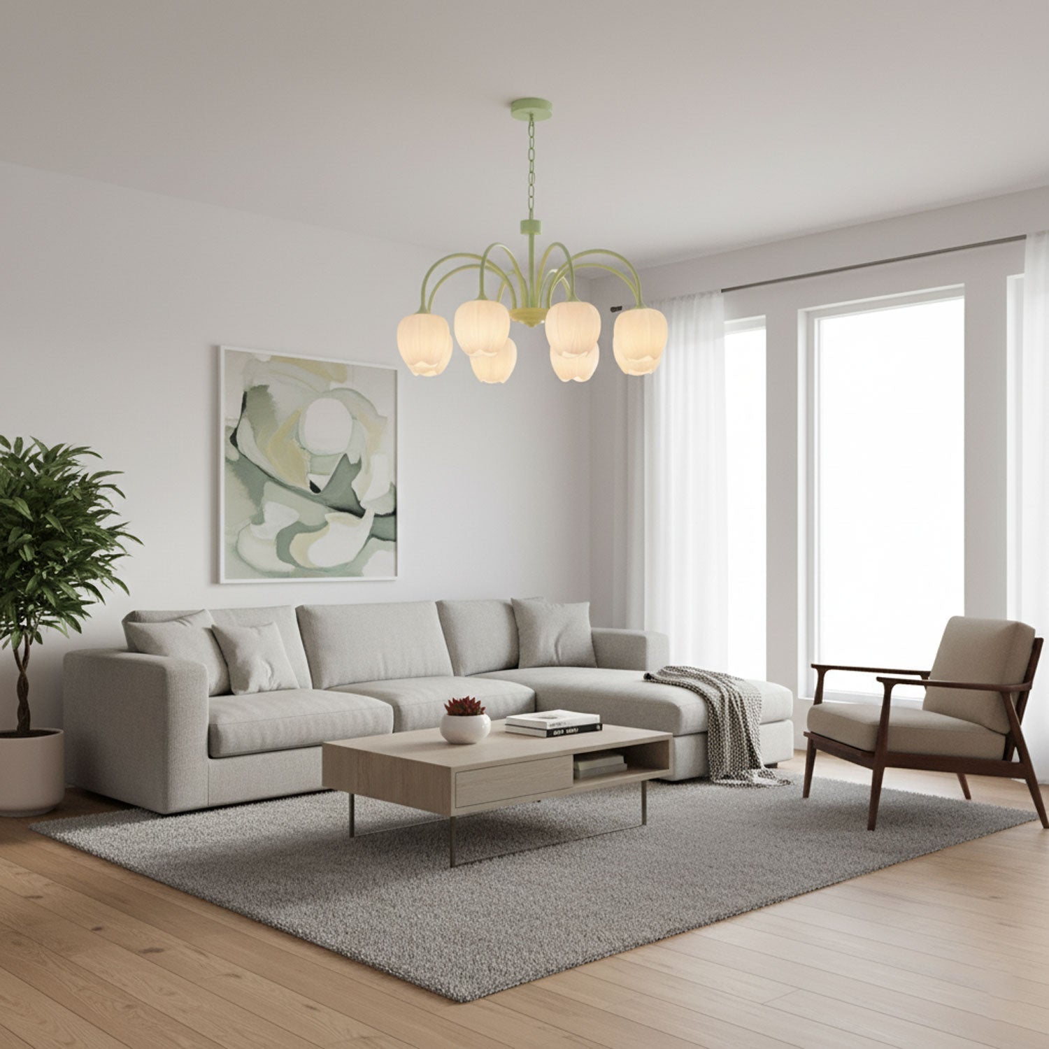 Chandelier Light | Tulip Globe Design