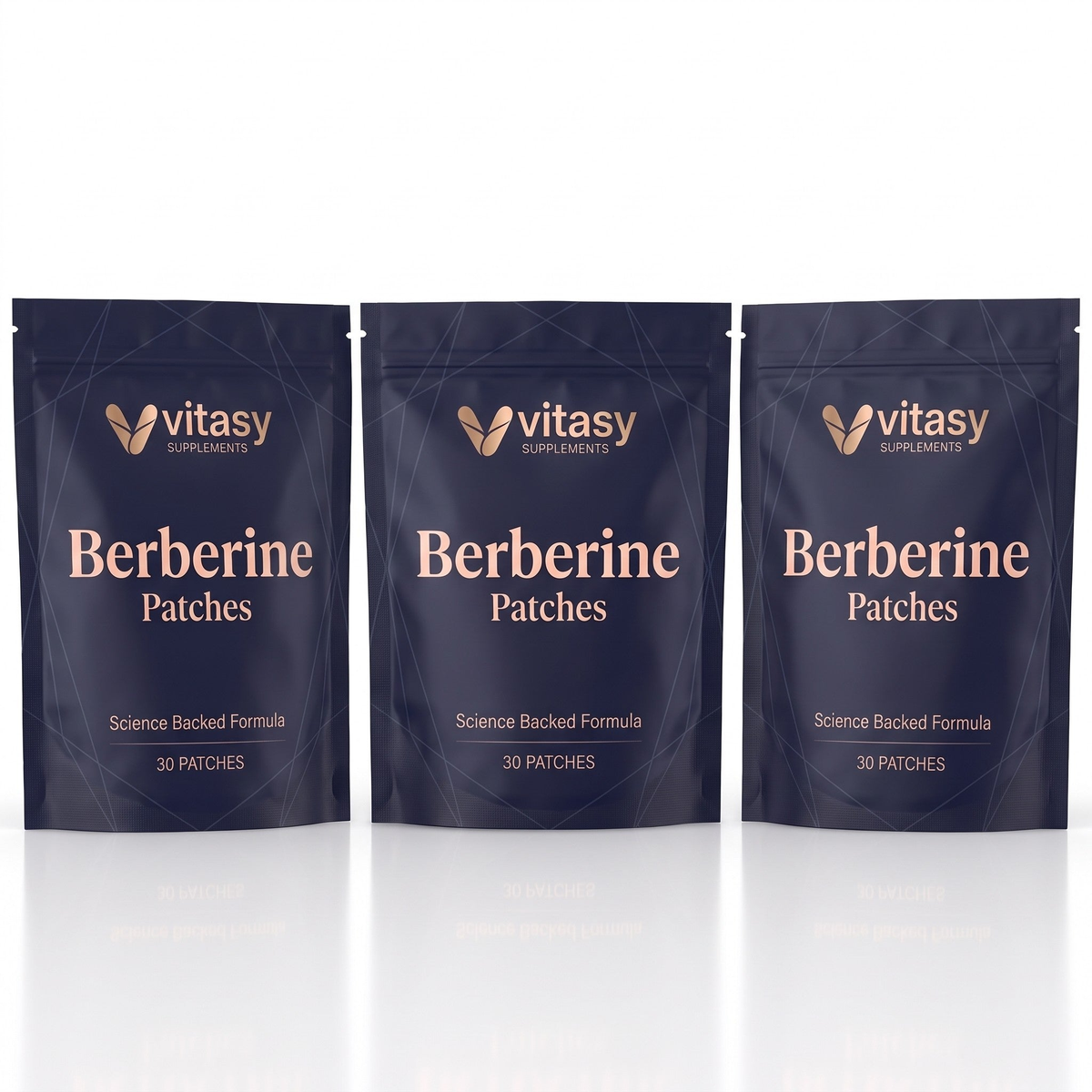 Three Vitasy Berberine Patches pouches