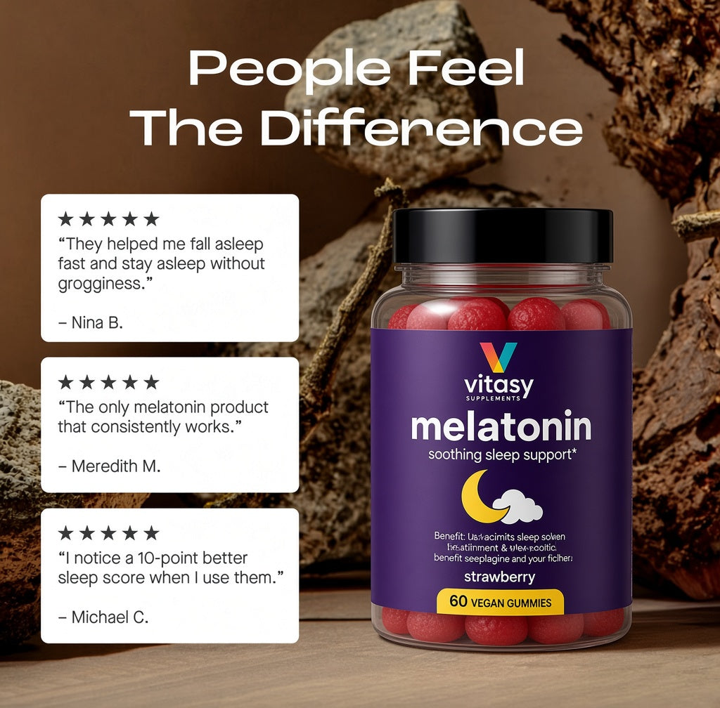 Melatonin Gummies - Evening Sleep Support - 2 Gummies Per Serving - 30 Servings in Strawberry, Orange, Blueberry and Cherry