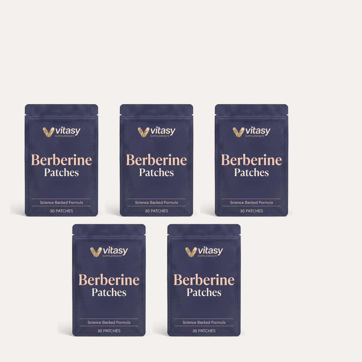 Five Vitasy Berberine Patches pouches