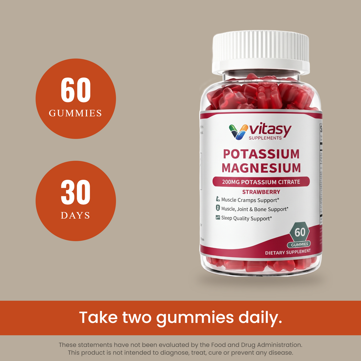 60 gummies, 30 days - take two gummies daily
