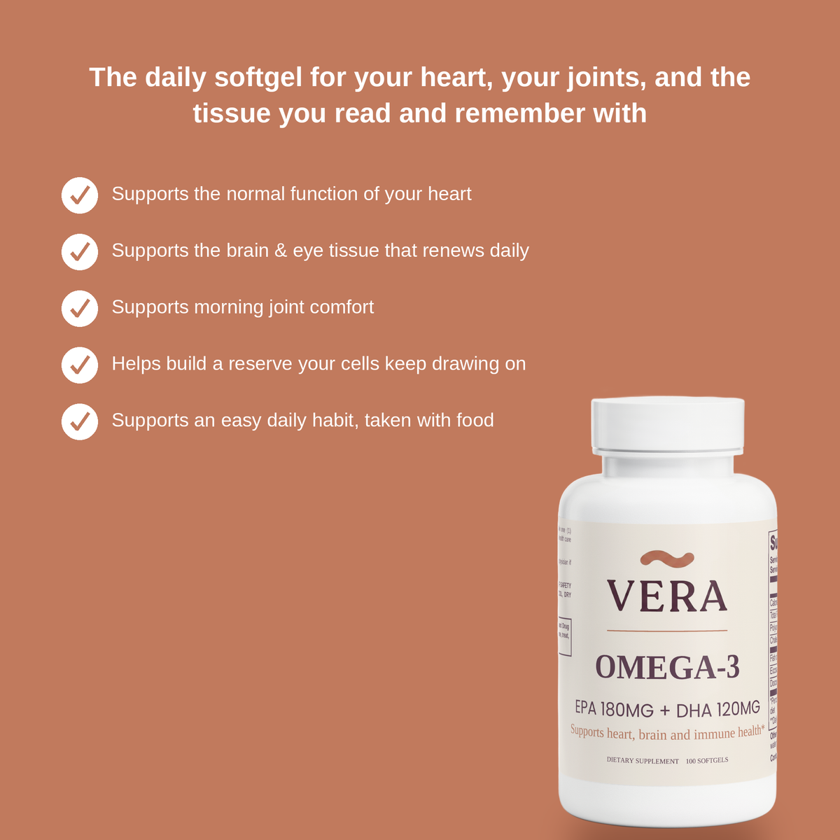 The daily softgel for your heart, your joints, and the tissue you read and remember with - 5 benefits of Vera Omega 3 (v3)