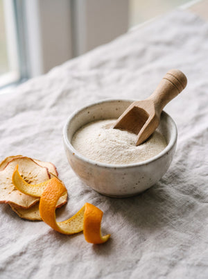 Fruit pectin powder in a bowl