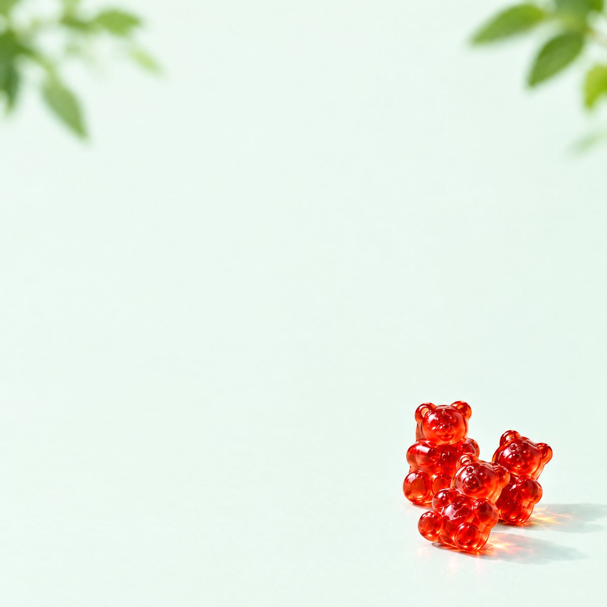 Three red apple cider vinegar gummy bears