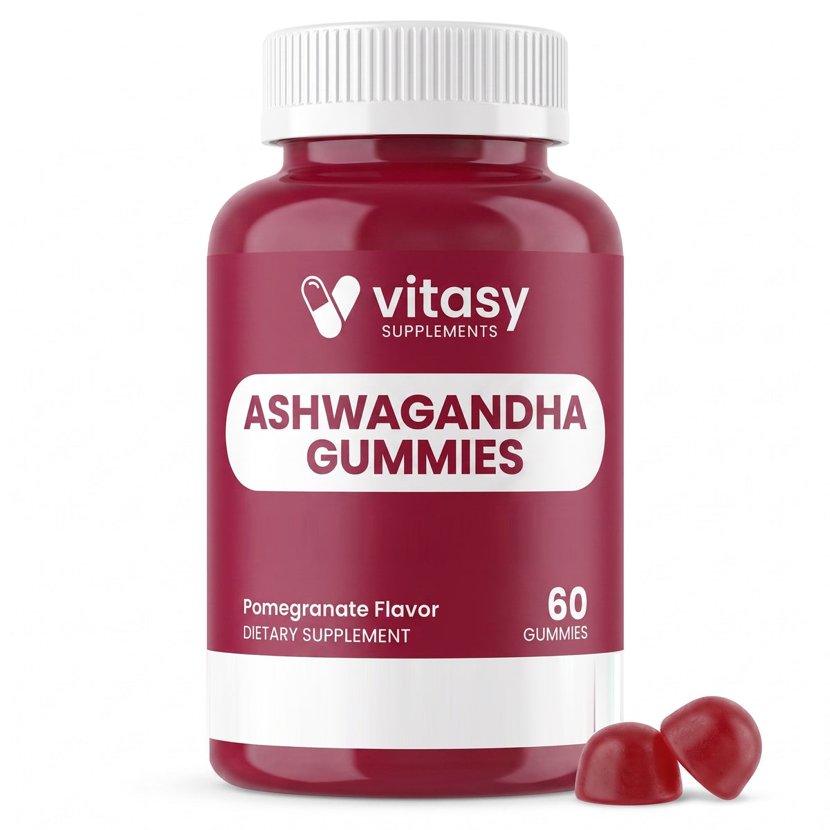 Vitasy Ashwagandha Gummies, Pomegranate