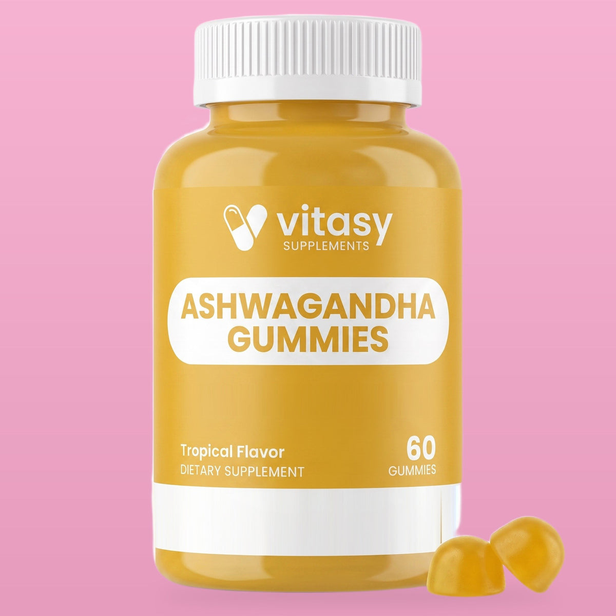 Vitasy Ashwagandha Gummies, Tropical, 60 gummies
