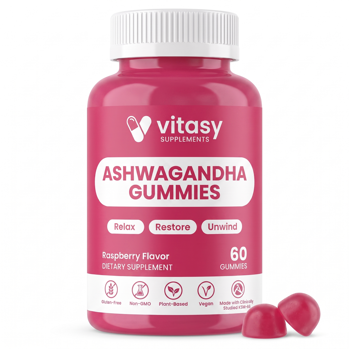 Ashwaganda Gummies Raspberry Vitasy packshot