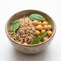 Whole grains, chickpeas and leafy greens
