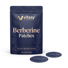 Vitasy Berberine Patches pouch with round navy patches