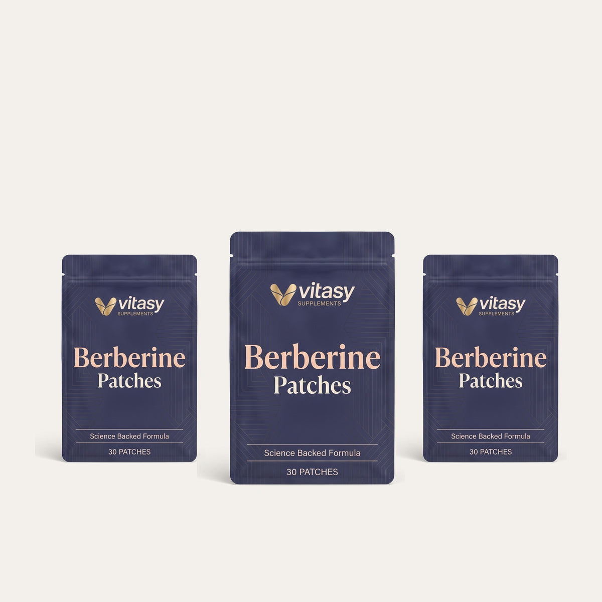 Three Vitasy Berberine Patches pouches