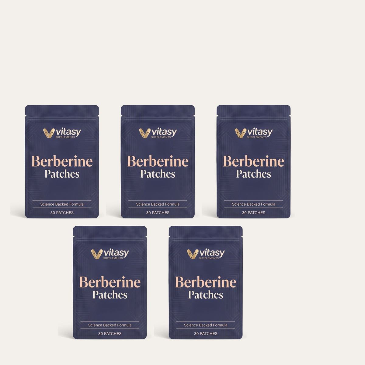 Five Vitasy Berberine Patches pouches