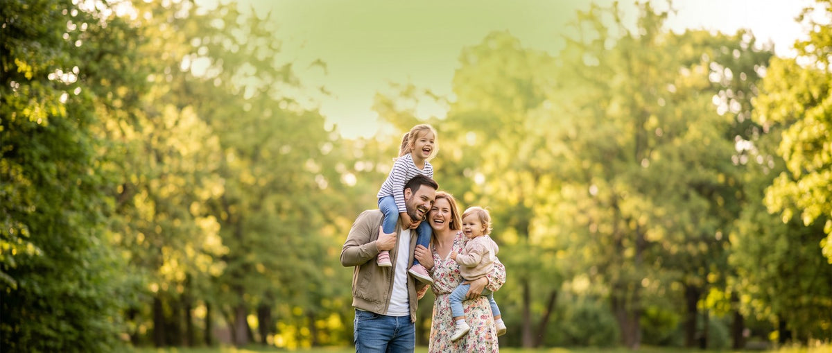 Happy family outdoors