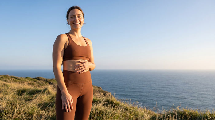 Smiling woman by the sea