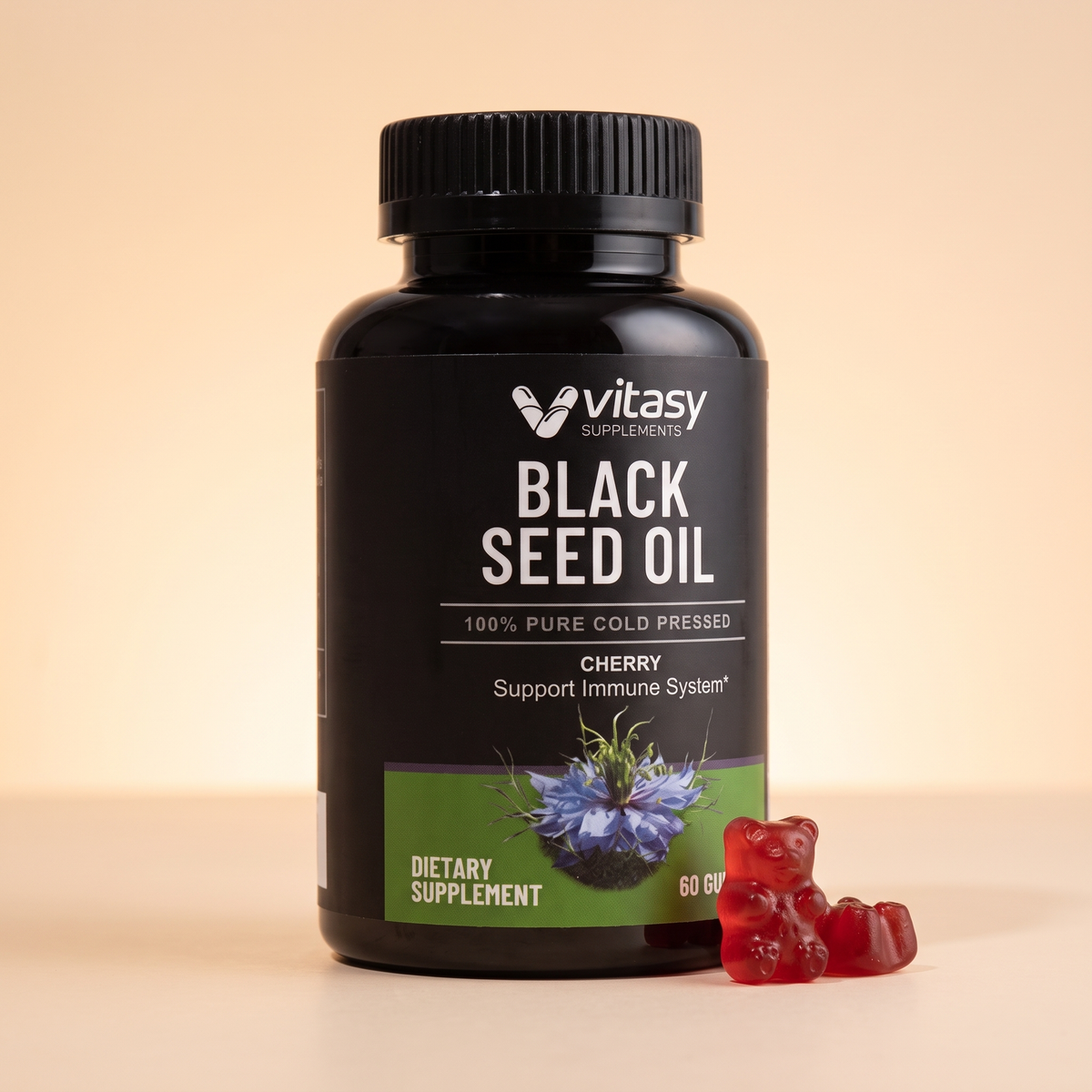 Black Seed Oil Gummies v5 - Alt Angle Cherry (variant hero)