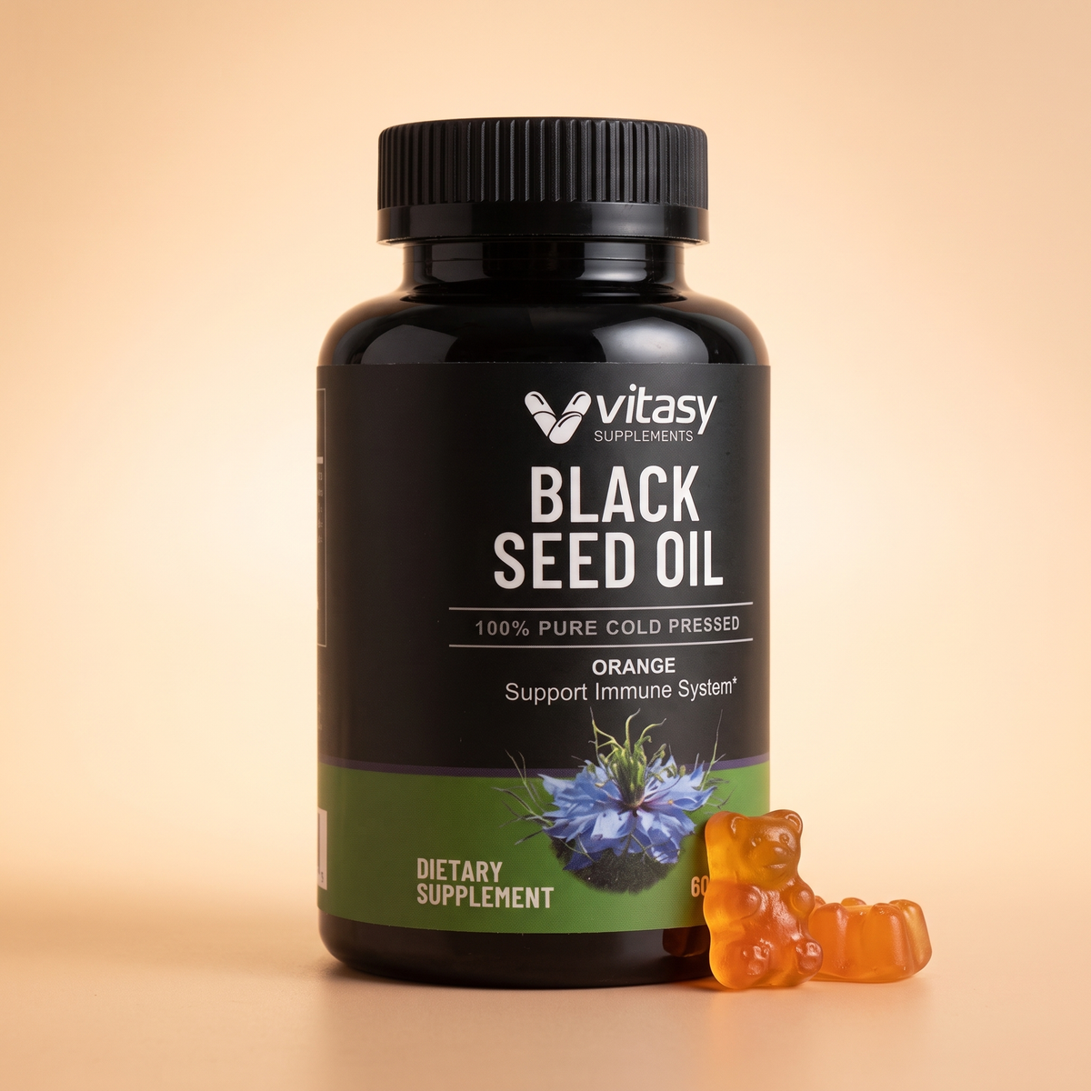 Black Seed Oil Gummies v5 - Alt Angle Orange (variant hero)