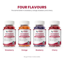 Four flavours - strawberry, orange, blueberry and cherry