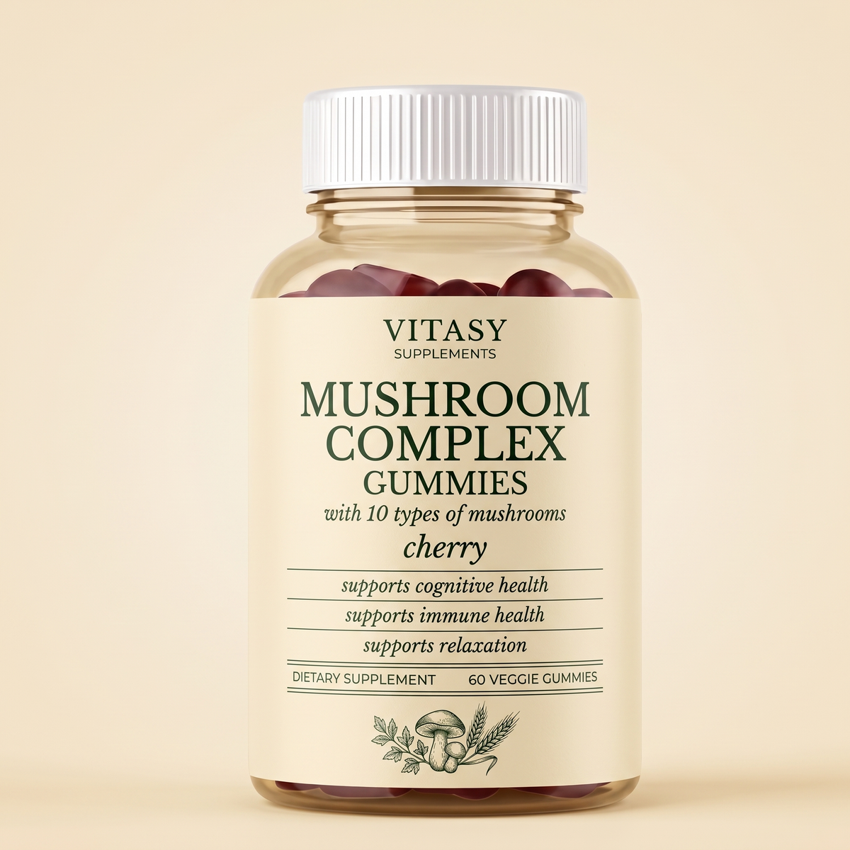 Mushroom Gummies v5 - Cherry product hero