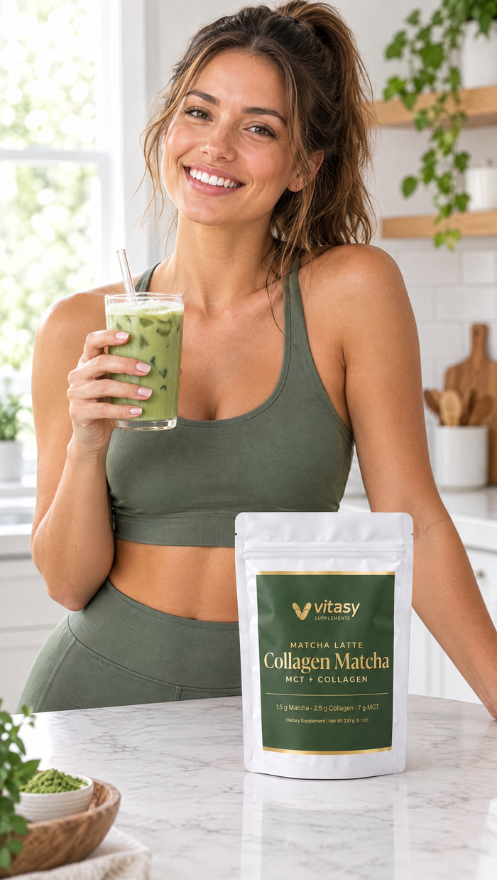 Collagen Matcha latte moment at home