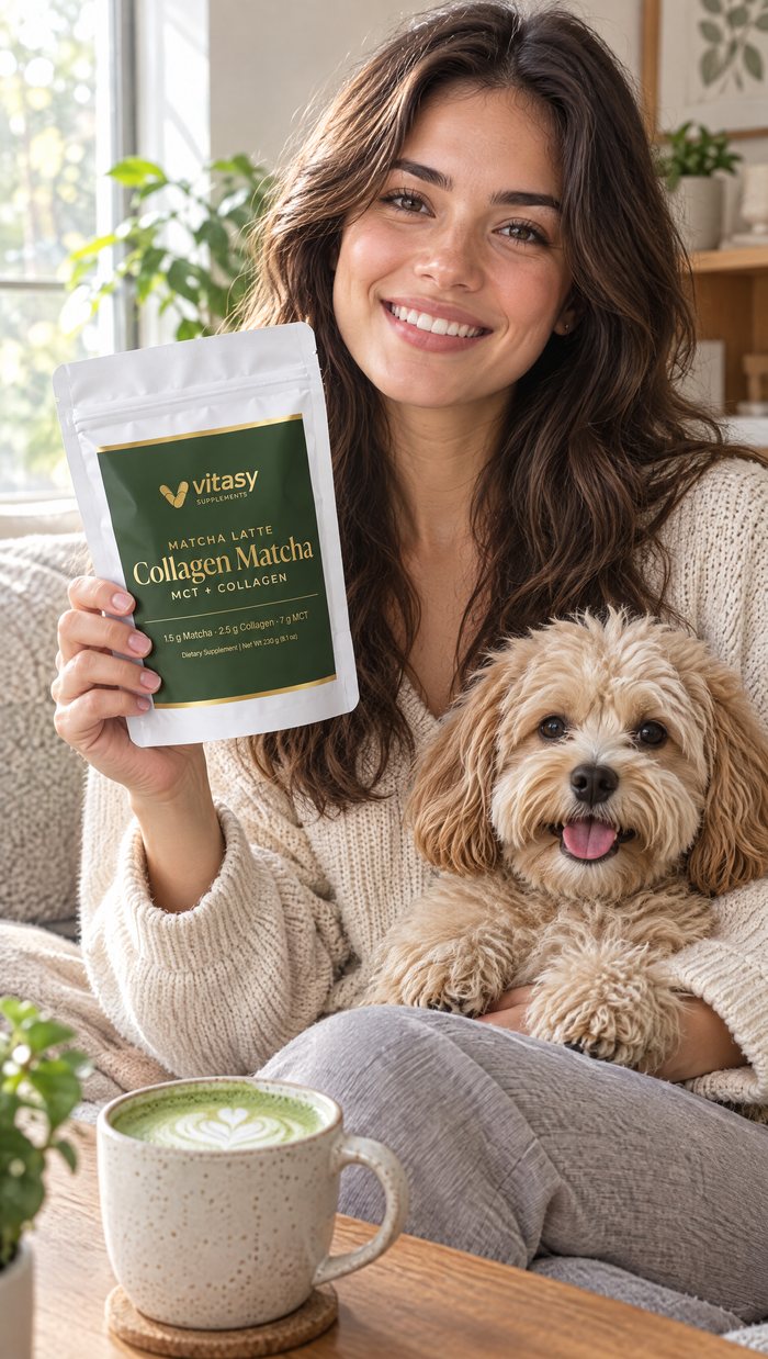 Collagen Matcha latte moment at home