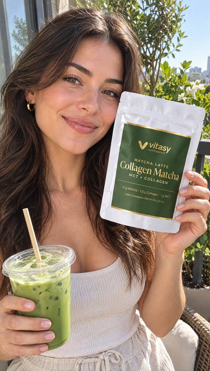 Collagen Matcha latte moment at home