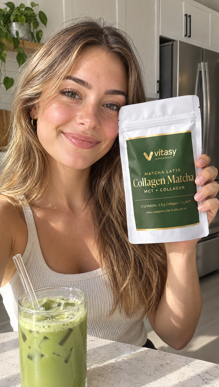 Collagen Matcha latte moment at home
