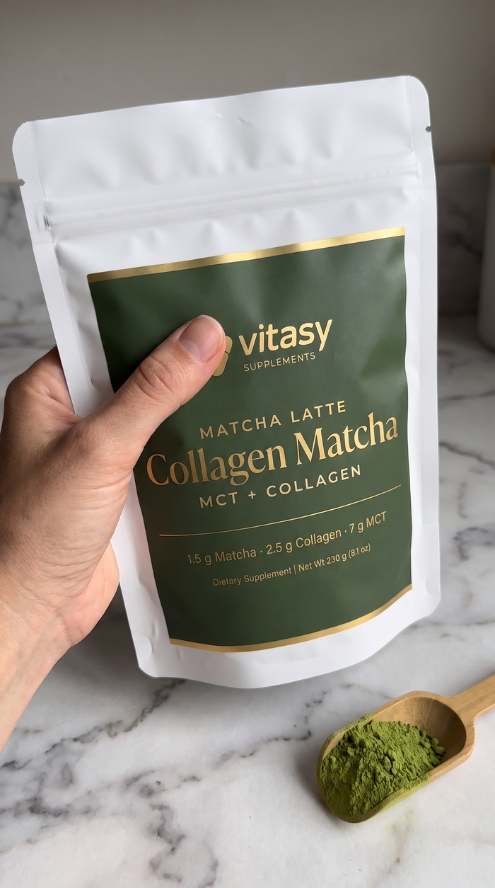 Collagen Matcha latte moment at home