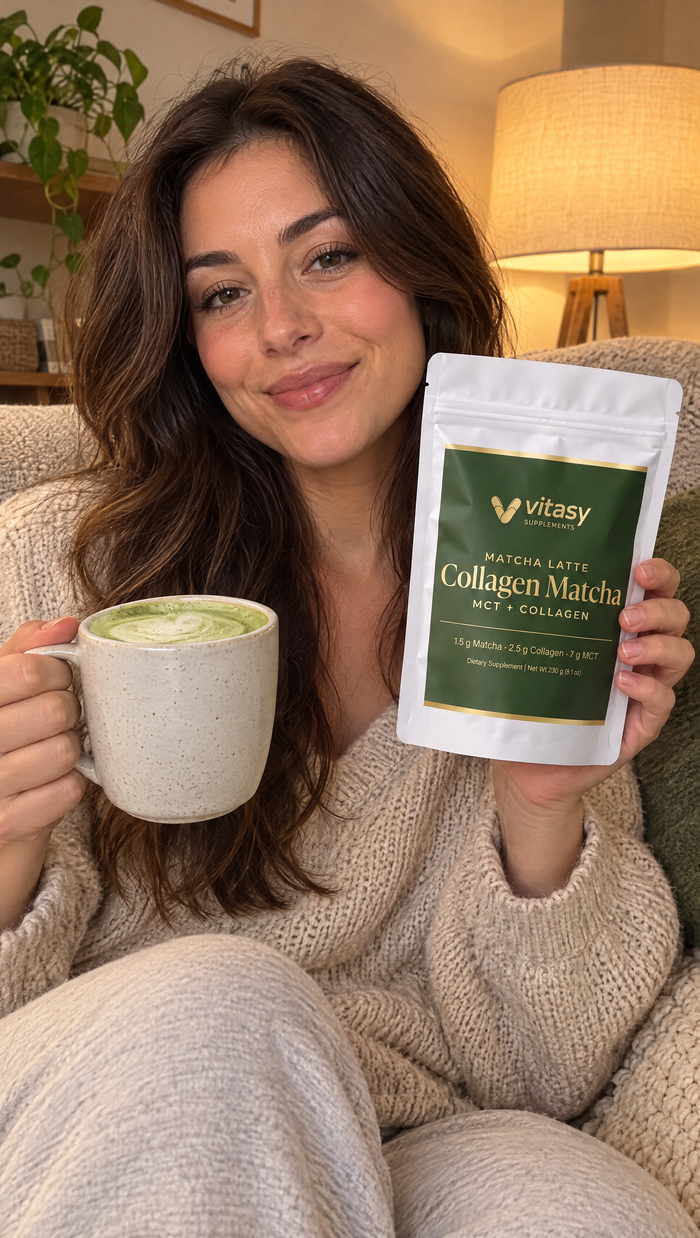 Collagen Matcha latte moment at home