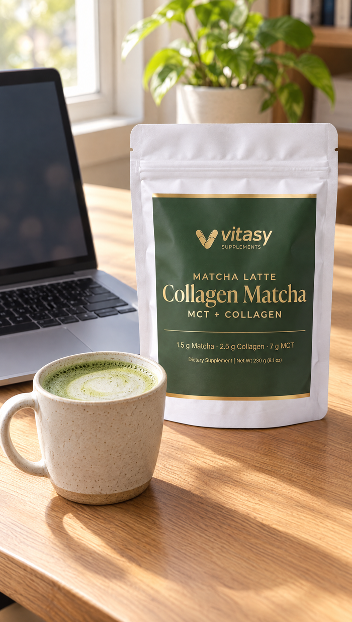 Collagen Matcha latte moment at home