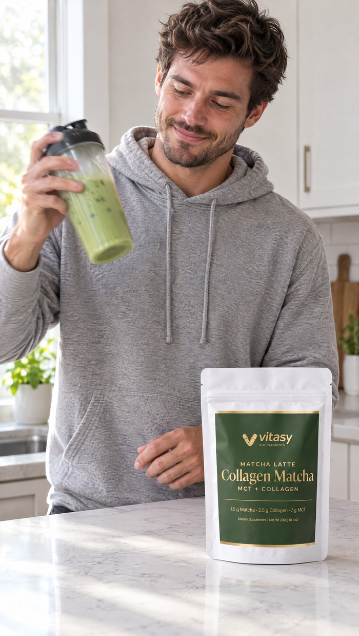 Collagen Matcha latte moment at home