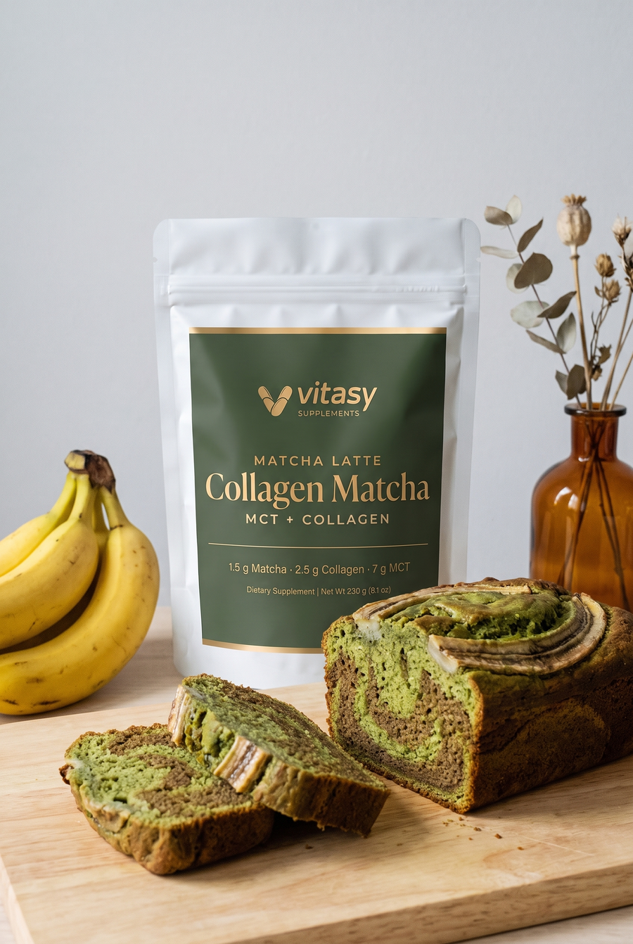 Brown Butter Matcha Banana Bread