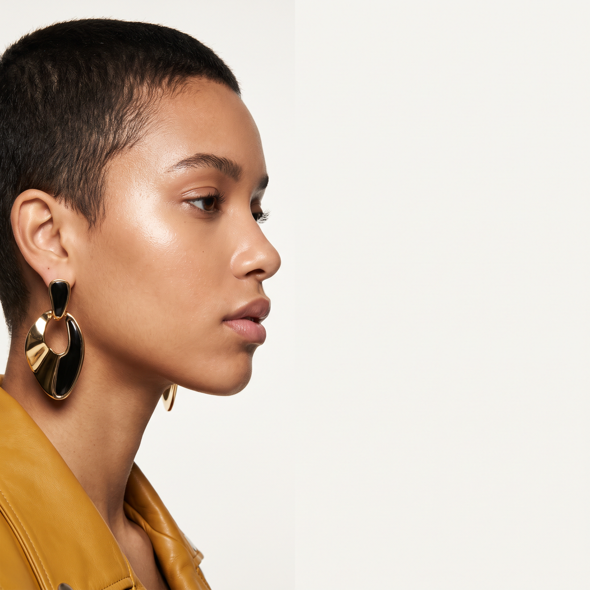 Woman in profile in soft natural light