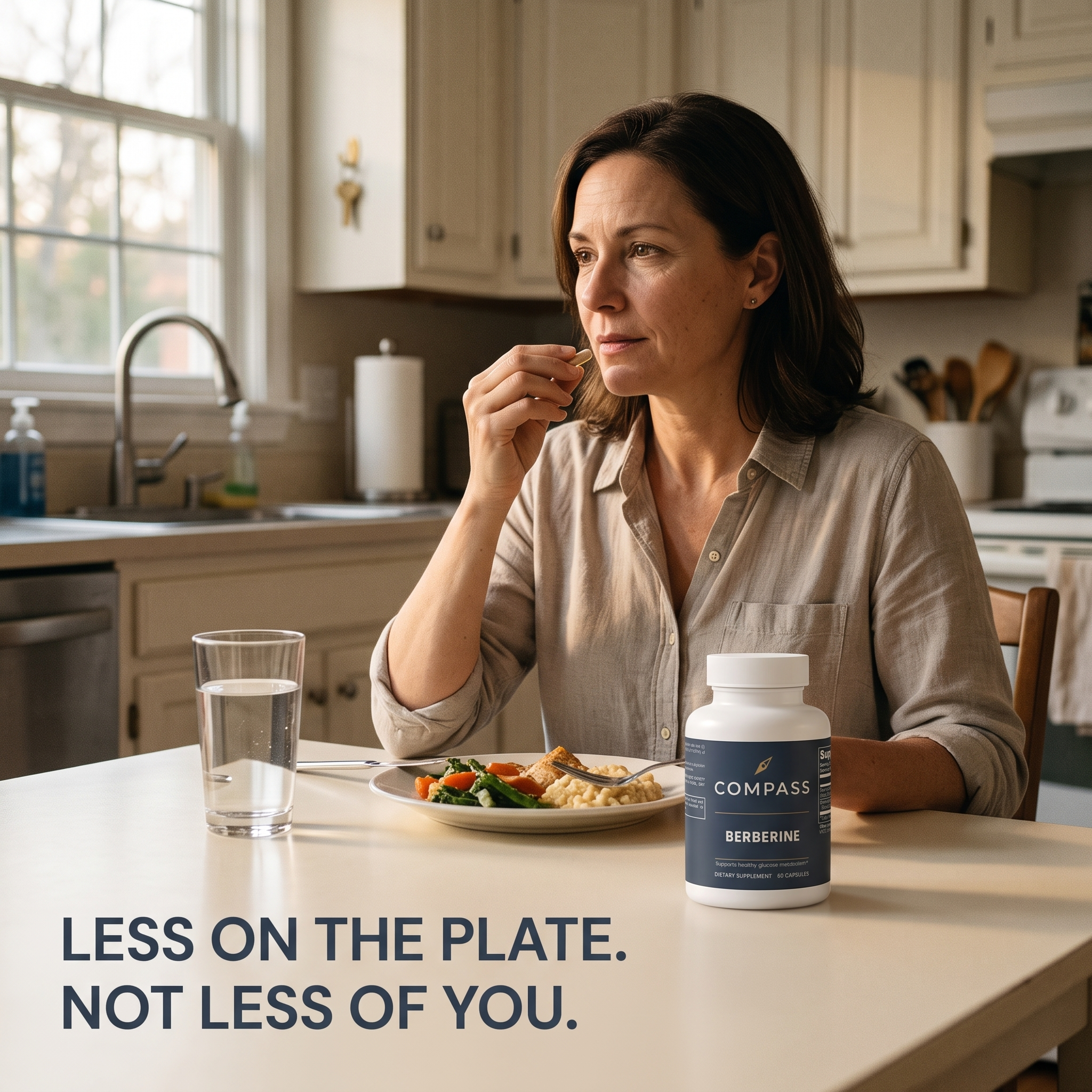 Less on the plate. Not less of you.