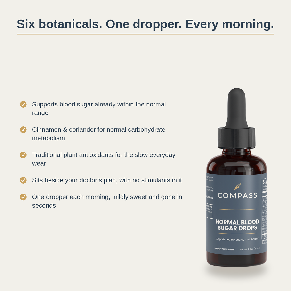 Six botanicals. One dropper. Every morning.