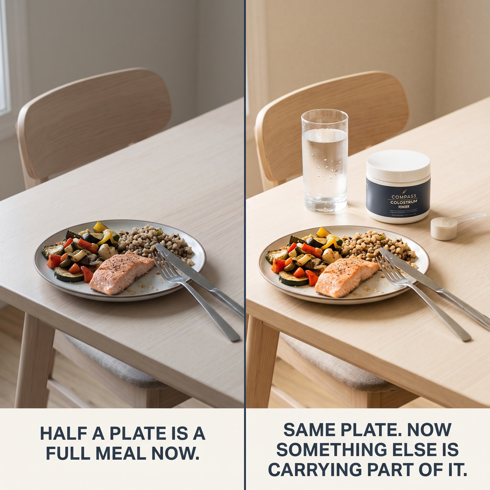 Half a plate is a full meal now