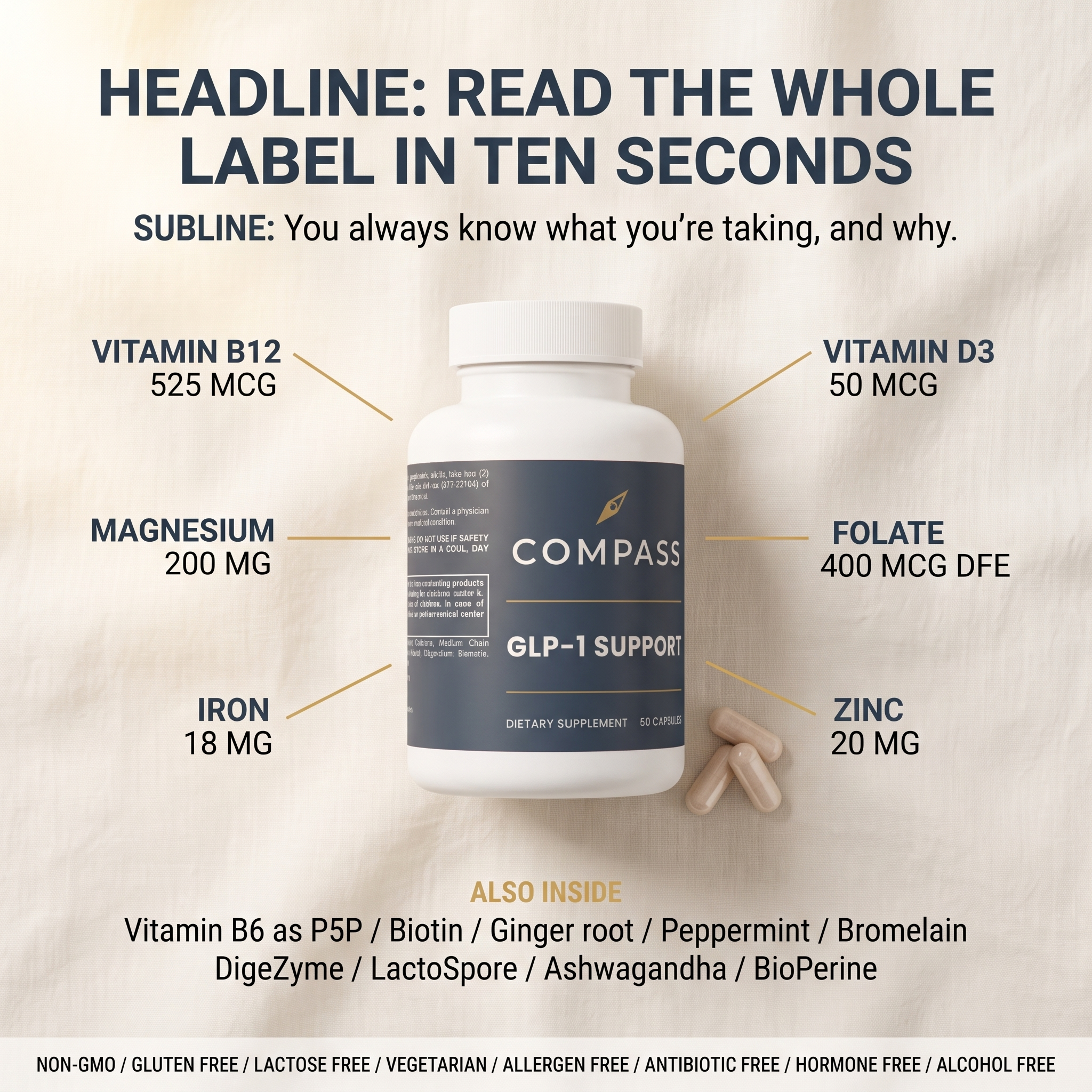 Read the whole label in ten seconds