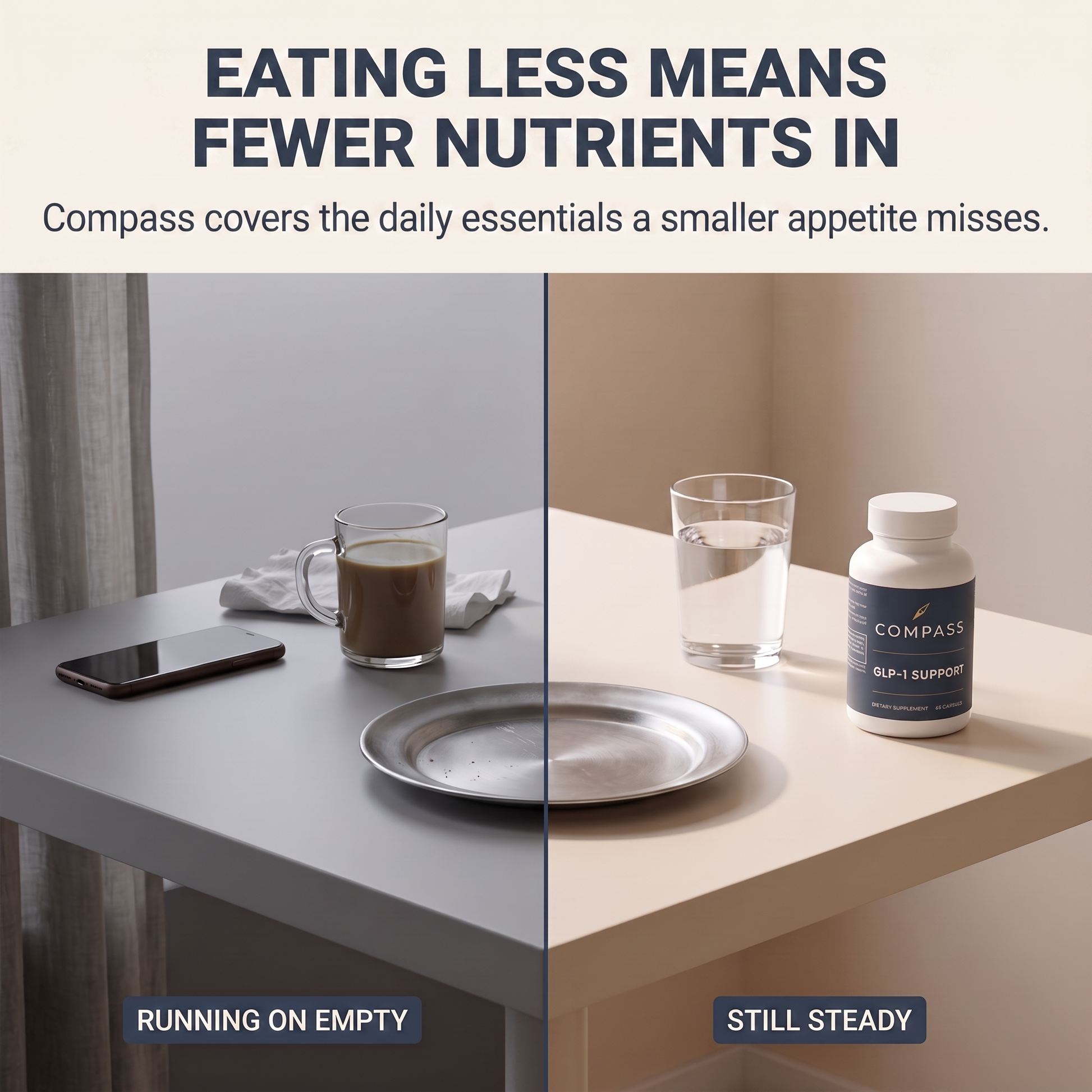Eating less means fewer nutrients in