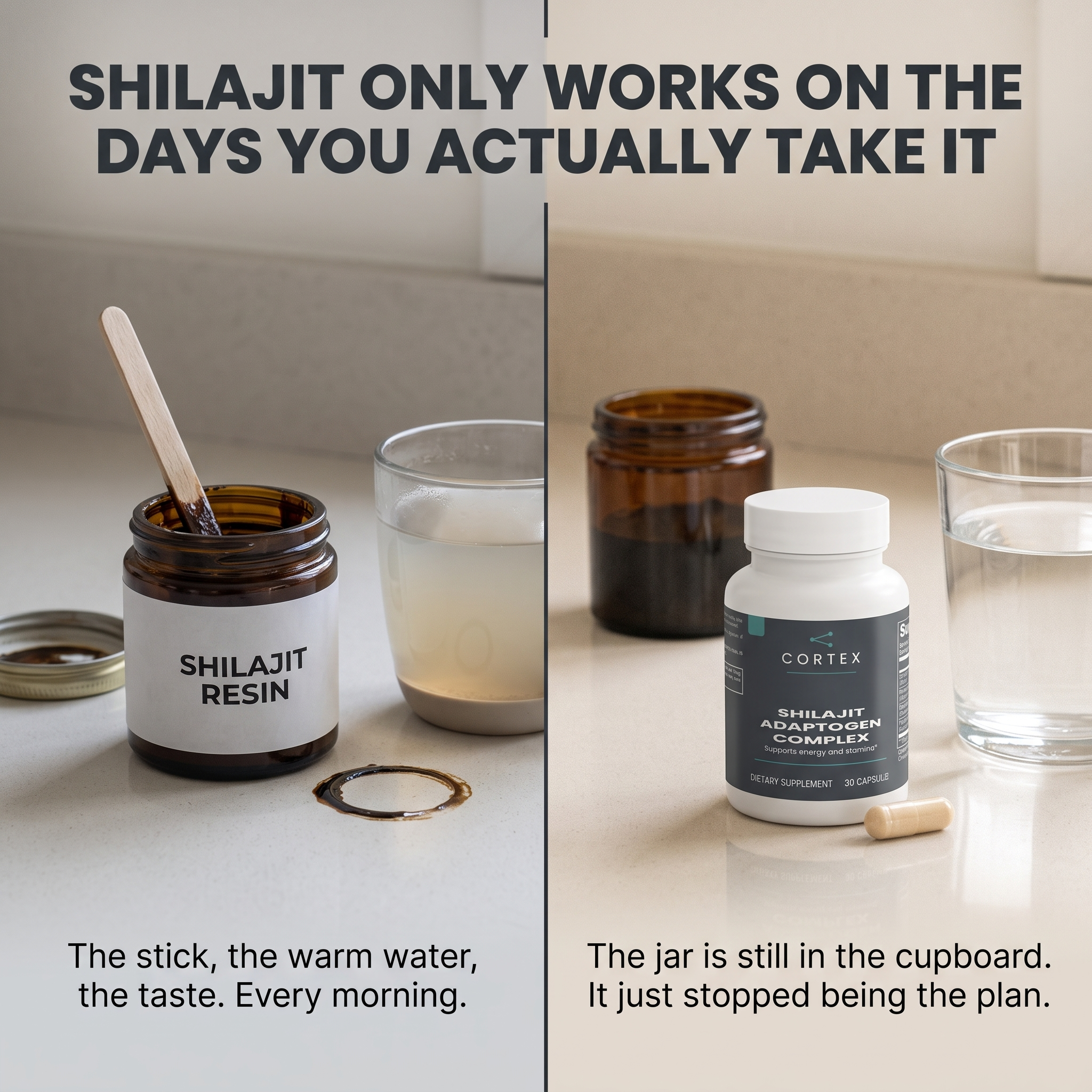 Shilajit only works on the days you actually take it
